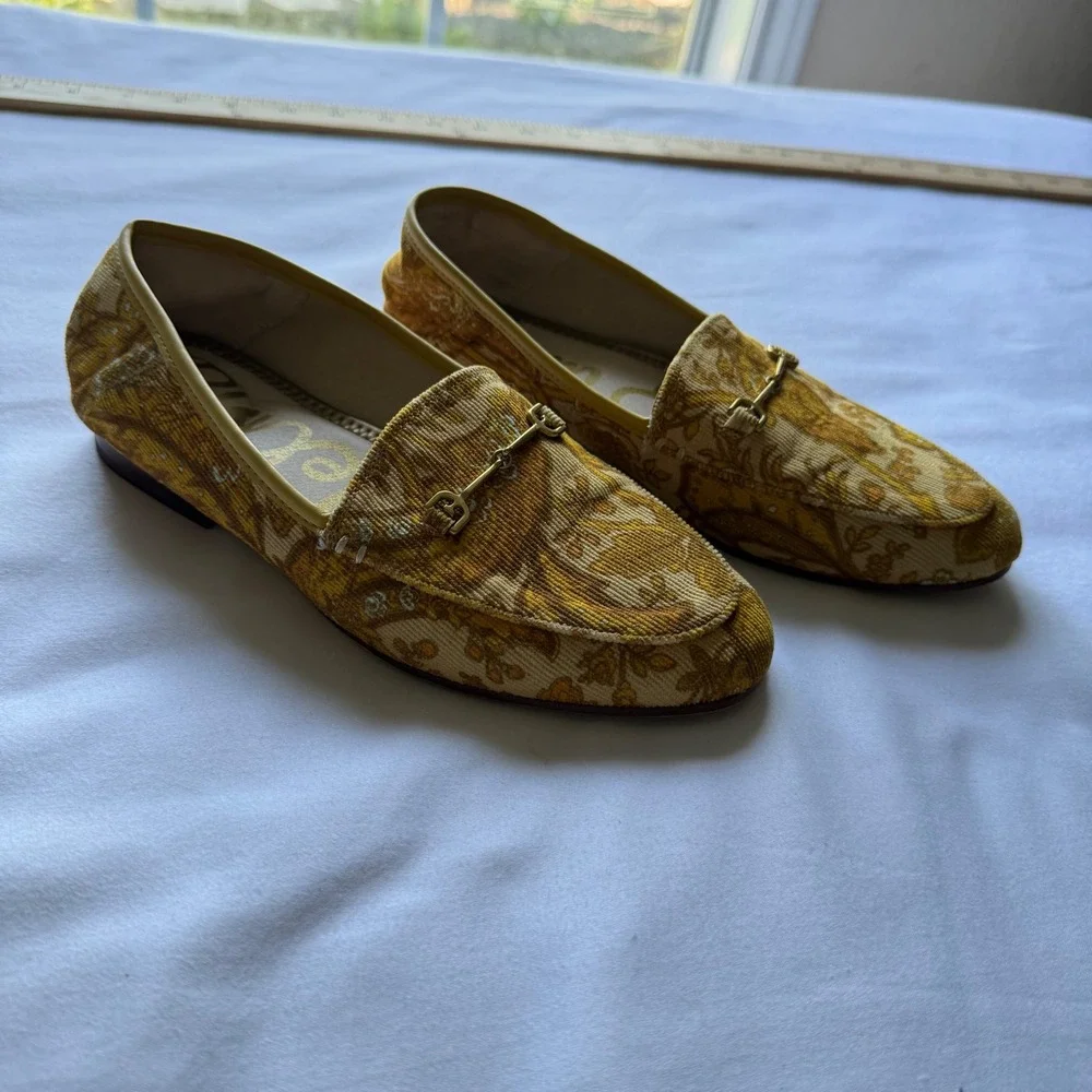 Sam‎ Edelman Loraine Kids Loafers Yellow Floral Horsebit Bit 3M Dressy Girlhood